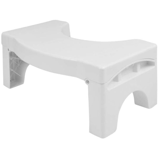 LOMOS Faltbarer Badezimmer WC- & Toilettenhocker „Vital“ in weiß (41x22x17cm)