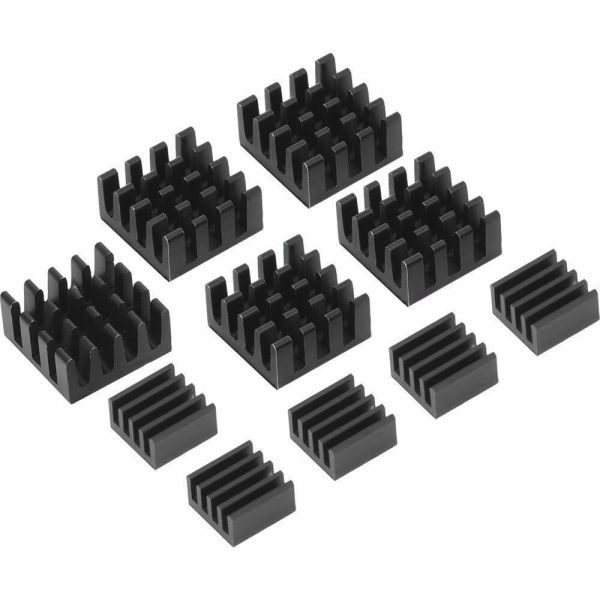 EbuyChX 10pcs Aluminum Heatsink Cooler Cooling Kit for Raspberry Pi 3/ Pi Mode Black