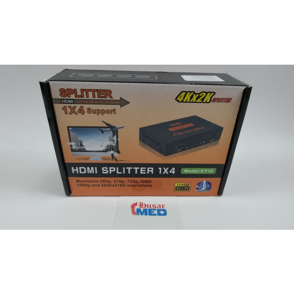 HDMI SPLITTER 1X4 CY10 - 3D, 4K ULTRA HD - SCHWARZ