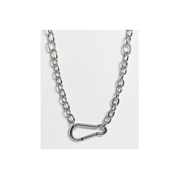 ASOS DESIGN Halskette in Silber mit dicker Kette und Karabinerverschluss 1464279