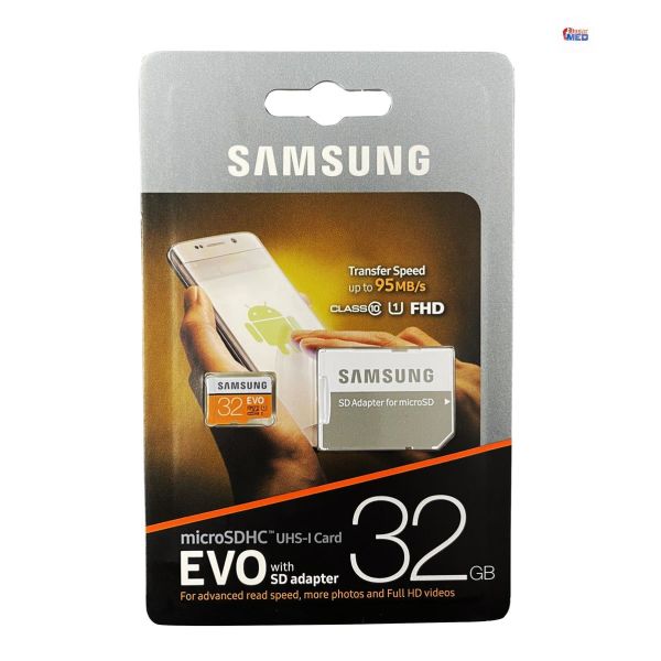 Samsung Memory Card MicroSDHC UHS-I Card 32 GB class 10 EVO, SD Adapter, Blister