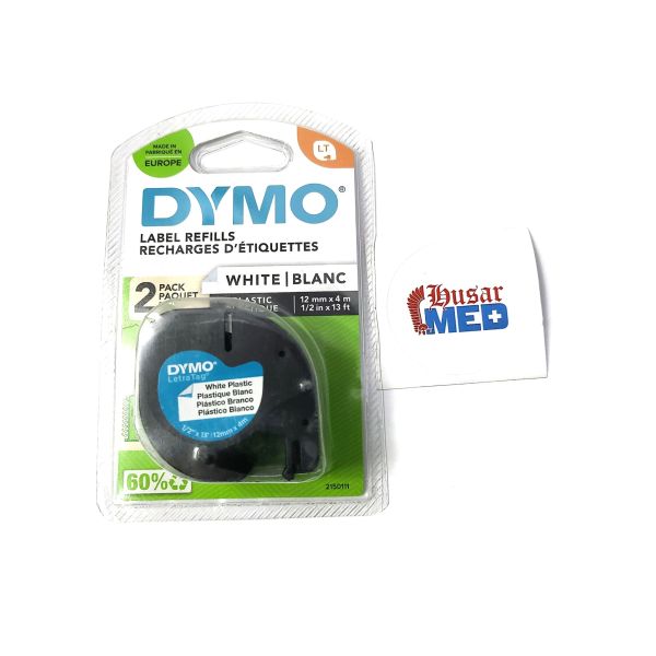 DYMO LetraTag Kunststoffetiketten | Authentisch | 12 mm x 4 m Rolle