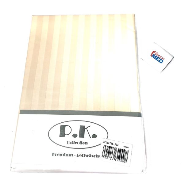 PK Collection Damast Bettwäsche 100% Baumwolle 1,5cm Streifen 135x200