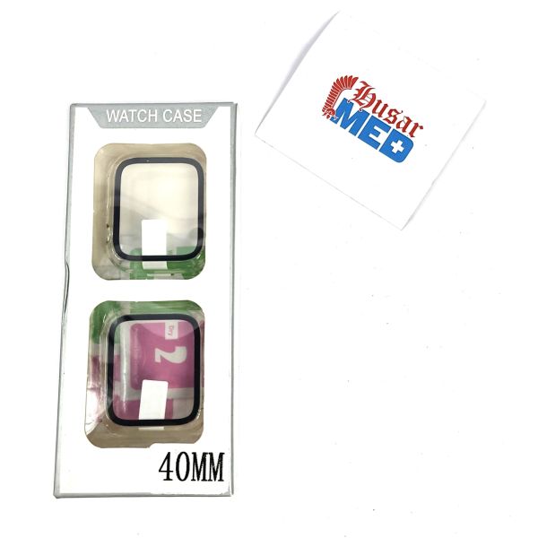 Transparentes Hartschalenetui kompatibel mit Apple Watch 40 mm, 2er Pack