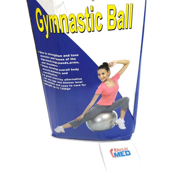 Gymnastikball 75 cm silber