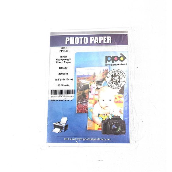 PPD PPD048-100 Fotokarten 4 x 6 Zoll Ca. 10 x 15 cm Inkjet 260 g/m2 Fotopapier glänzend trocknet sofort wischfest wasserfest
