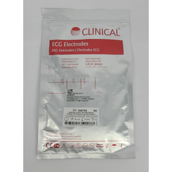 Clinical EKG Elektroden S30 Dino Festgel, PE-Schaum Ag/AgCl Sensor 30 Stück