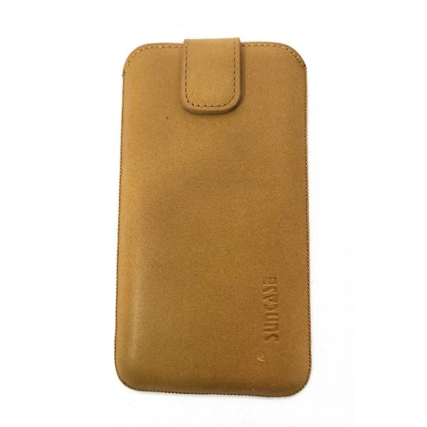 Suncase Leder-Etui für iPhone 12 Hellbraun