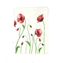 KRACHT Geschirrtuch Mohnblumen im 2er-Pack, 50 x 70 cm