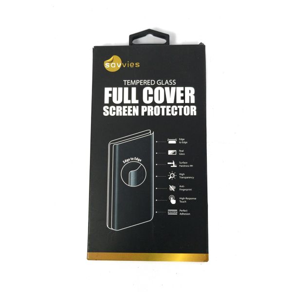 Savvies Full Cover Displayschutzfolie für OnePlus 8 Pro - Schwarz (2 Stück)
