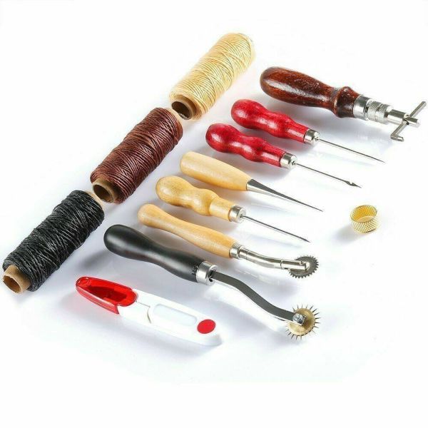 13PCS CRAFT HAND STITCHING SEWING TOOLS FOR SEWING LEATHER STAMPING TOOL SET