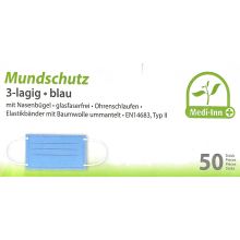 Medi-Inn Mundschutz Typ II 3-Lagig blau (50 Stück)