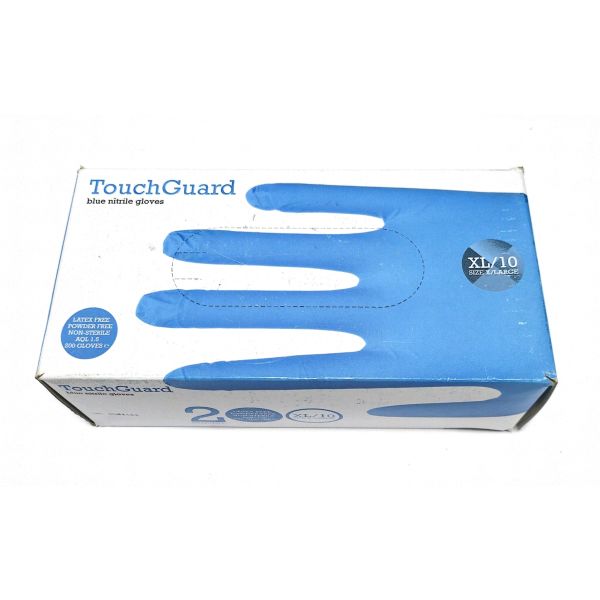 TouchGuard Einweghandschuhe, Nitril, puderfrei, Blau, Gr, XL, 200 Stk.