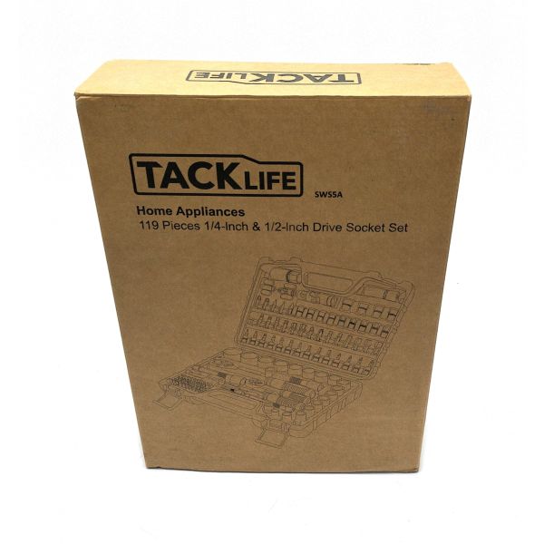 TACKLIFE SWS5A, 1/2 & 1/4 umschaltbares Steckschlüssel-Set, 119 Stück