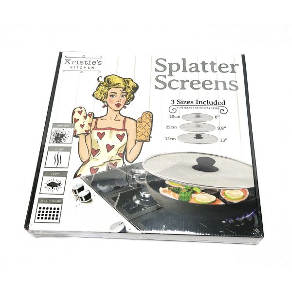 Kristies Kitchen Grease Splatter Guard Set - 3 Stück (20cm, 25cm, 32cm)