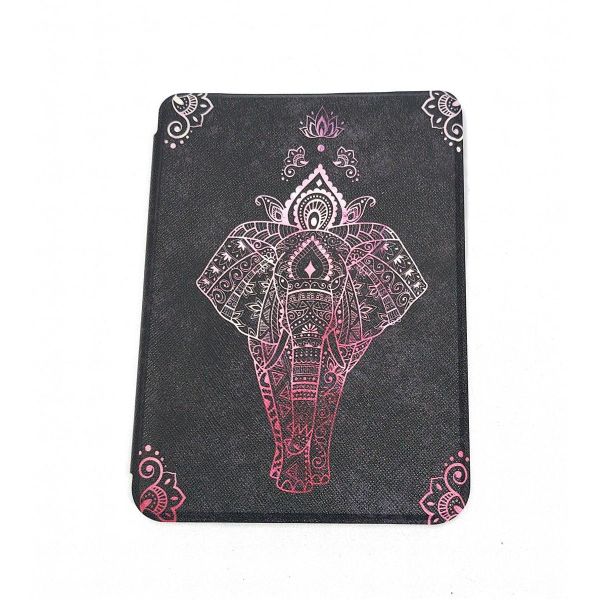 kwmobile Klapphülle kompatibel mit Tolino Shine 3 - Hülle eReader - Elefant Zeichnung Pink Anthrazit