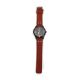 QBOS Damenuhr Schwarz Rot Analog Metall Leder Quarz Armbanduhr