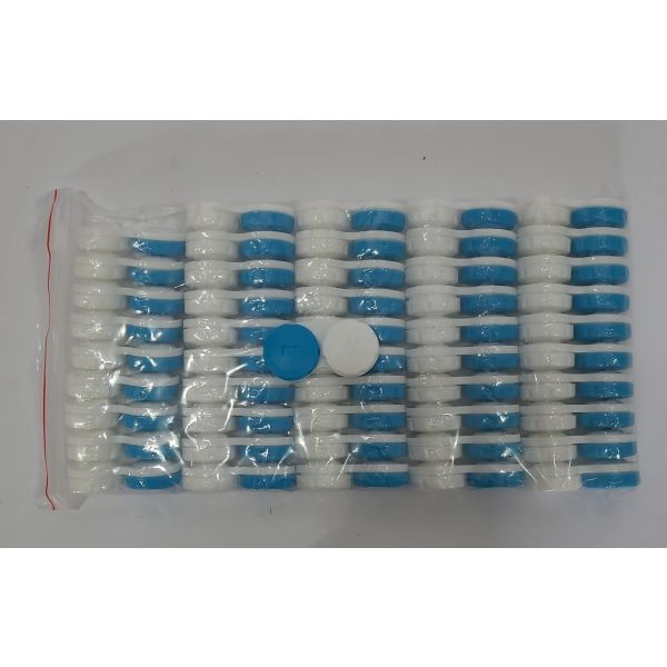 50 Stück Kontaktlinsenbehälter aus Kunststoff blau/weiß