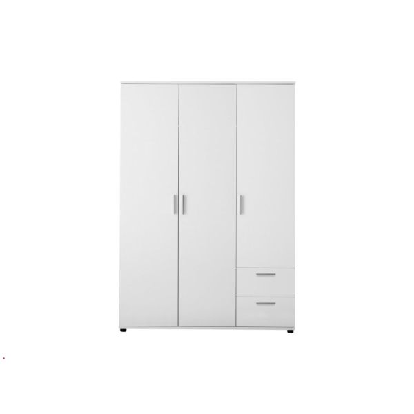 Kleiderschrank 3-türig BIBO, B:H:T 115x191x55 cm, Weiss