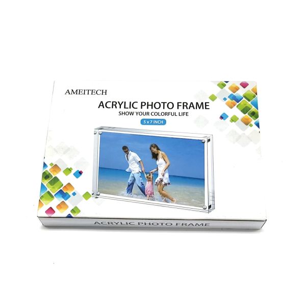 AMEITECH Magneticsche, ACRYI Foto-Bilderrahmen, 13x18 cm, Transparent und Rahmenlos