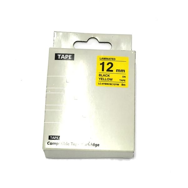 Kompatibel Label Drucker LC-4YBW, Schwarz/ Gelb, 12mm x 8m