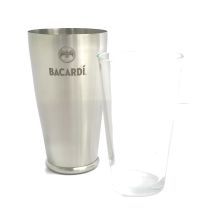 Bacardi Boston Shaker, 2-teilig, Metall + Glas