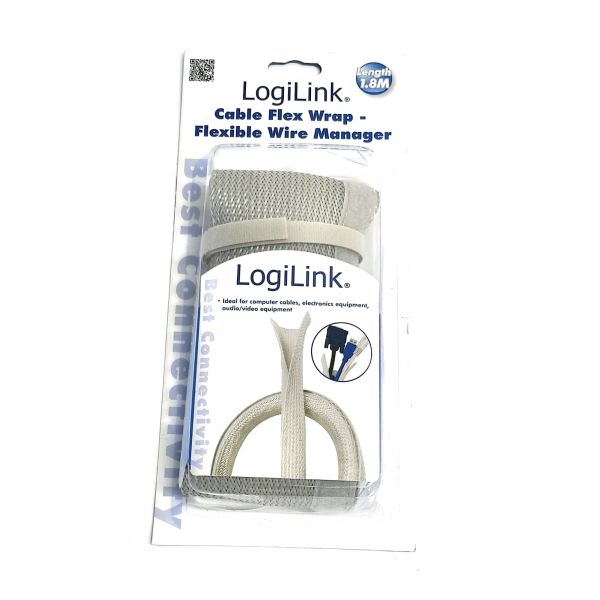 LogiLink Cable FlexWrap - Flexible Kabelleitung, 1.8m