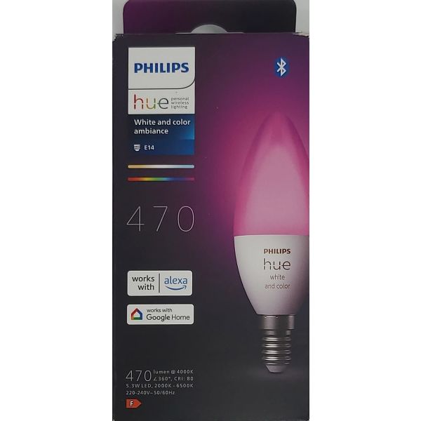 Philips Hue LED Kerze E14 BT 5,3W 470lm White Color Ambiance