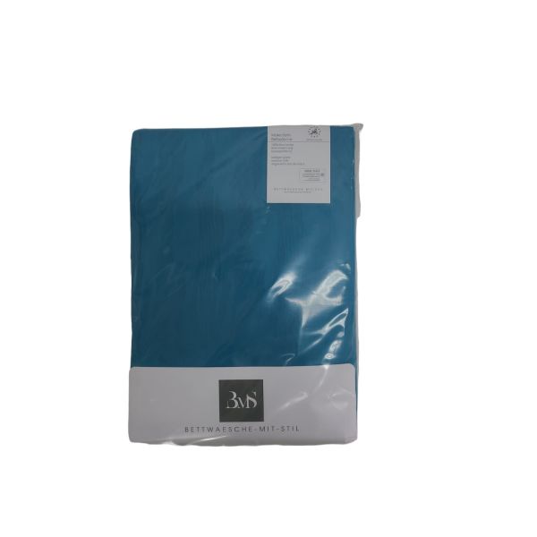 Bettwaesche-mit-Stil Mako-Satin / Baumwollsatin Bettwäsche uni / einfarbig petrol blau Bettbezug 135x200 cm