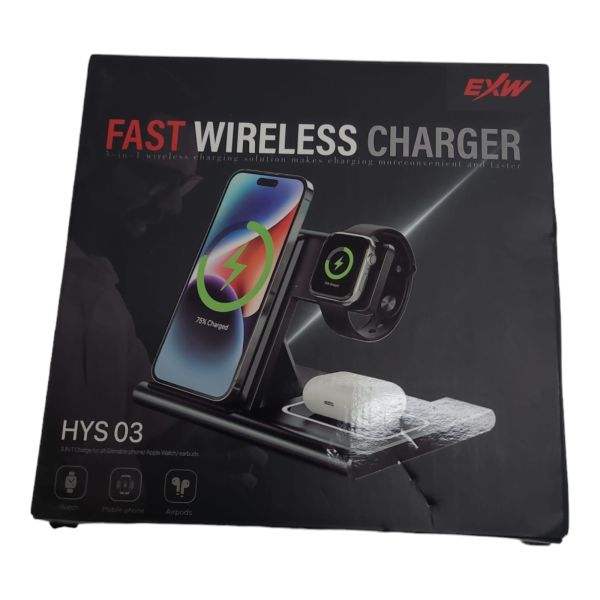 EXW Fast Wireless Charger Ladestation für Apple Geräte Schwarz