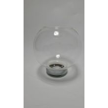 Flambeaux-Glas, Kugelform, mit Nickel-Fassung