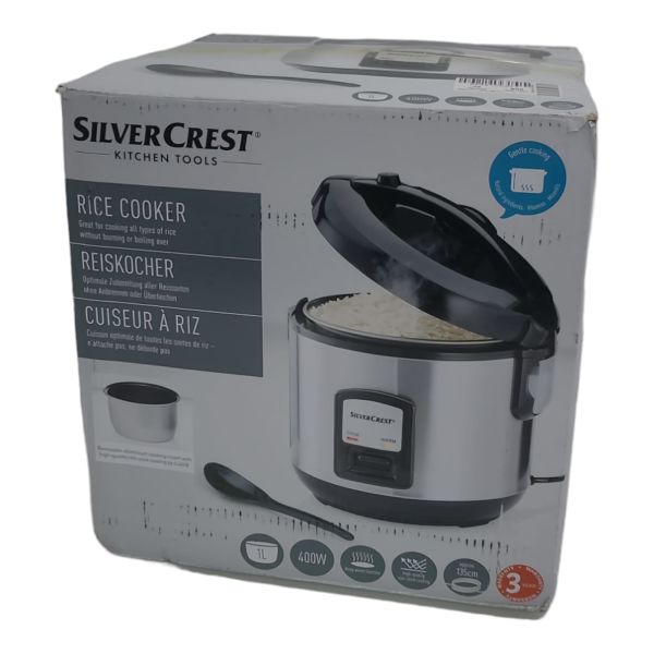 SilverCrest Reiskocher mit Dampfgareinsatz 400 Watt Reis Kocher Dampfgarer