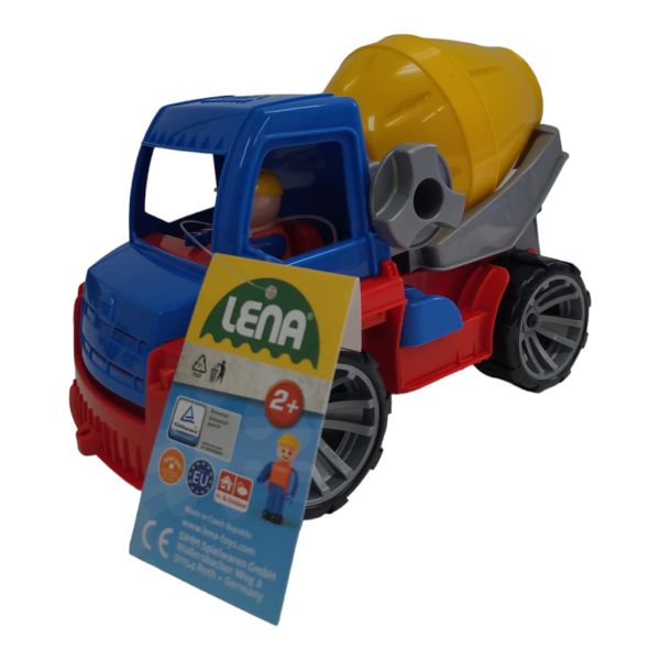 LENA® 04413EC - Truxx, Betonmischer mit Spielfigur, mehrfarbig, L/B/H 27x16x20 cm