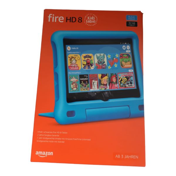 Amazon fire HD 8 Tablet Kids Edition 32GB mit blauer Hülle