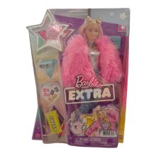 Barbie Extra Doll In Pink Fluffy Coat