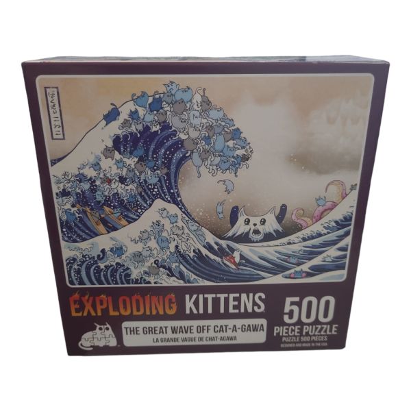 Exploding Kittens 500 Puzzle - The Great Wave off Cat-A-Gawa