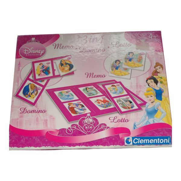 Clementoni - 3in1 Memo-Domino-Lotto Princess