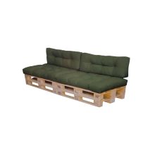 Royal Schneider Set Sitzkissen Rückenkissen eck Palettensofa Palettenpolster - 5er Set - 2Stk. 120x80 + 2Stk. 120x40 + 1st eck 120x80x40 , Farbe - Olive