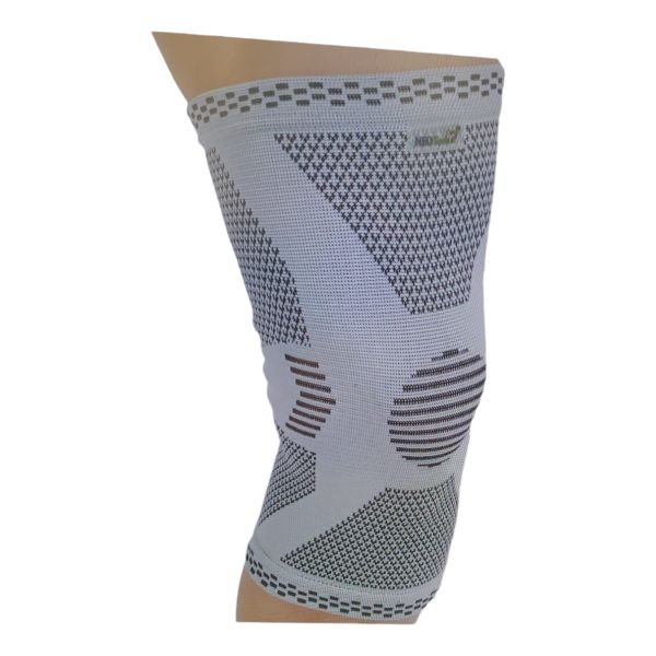 NEOtech Care Stützende Kniebandage aus Bambusfaser - Atmungsaktiv Material - für Herren/Damen - Grau (1 Einheit, Größe S)