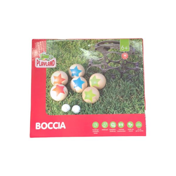 Boccia Kugeln Boule Set Holz Garten Spiel 8tlg. Kinderspiel Garten Rasen Urlaub