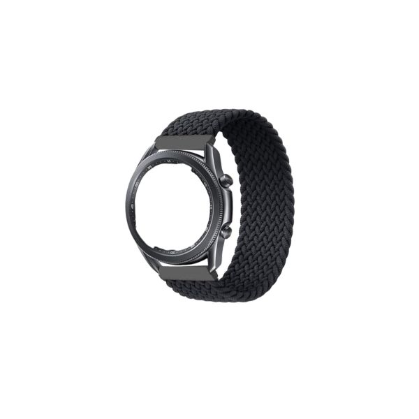 Leishouer Geflochtener Solo Loop Strap für Samsung Galaxy Watch 6 5 4 40/44/42/46/43/47mm/Galaxy Watch 5 Pro Armband Dehnbare Verflochtenen Nylon Sport Ersatzband 20mm Elastic Watch Band Schwarz XS