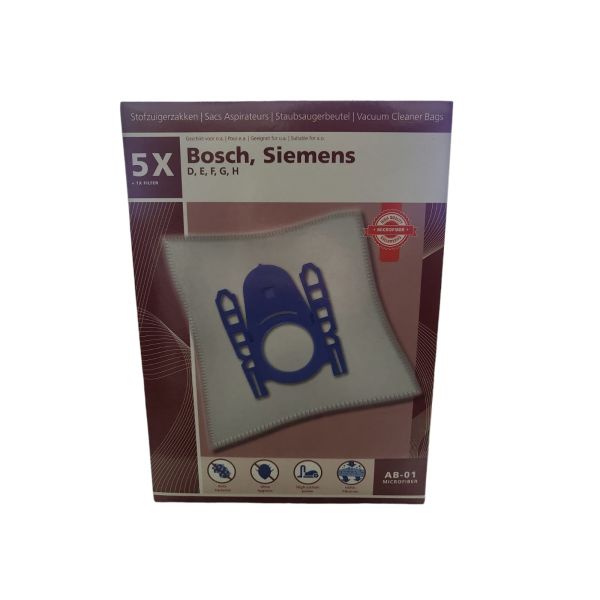 5 Staubsaugerbeutel für Siemens/Bosch Typ H,G,F,E,D uvm. Anti-bacterial Hepa-fil