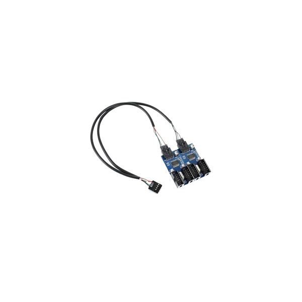 FEICHAO 9pin USB Header Stecker 1 bis 2/1 bis 4 Buchse Verlängerungskabel Karte Desktop Motherboard 9-polig USB HUB USB 2.0 9-polig Stecker Adapter Port Multilier (1 to 4 Version)