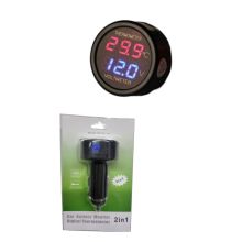 JZK Voltmeter Thermometer 2 in 1, digital anzeige auto...