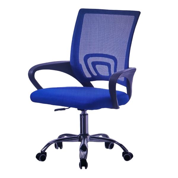 Bürostuhl Ergonomisch Drehstuhl aus Mesh, höhenverstellbar mit Netzbespannung, Wippfunktion, Blau