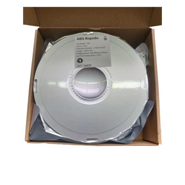 QIDI TECH ABS Rapido Filament 1.75mm, 3D Drucker Filament ABS 1kg Spule (2.2lbs), geeignet für Hochgeschwindigkeitsdruck, 3D Druck Filament Fit die meisten FDM 3D Drucker, hochbeständig, Filament Grau