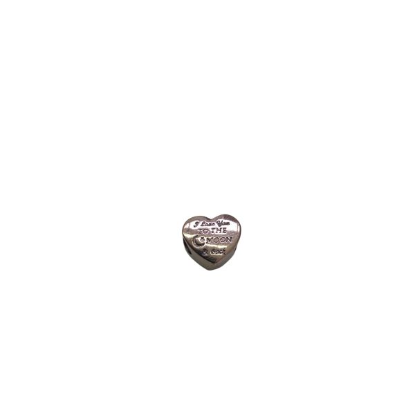 Charm-Anhänger "I Love You To The Moon Back", 925er-Sterlingsilber