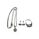 3-tlg. Schmuck-Set Silber aus Edelstahl mit Zirkoniasteine