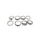 8er Set Ringe silberfarben - Gr. 7