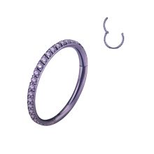 18G Clear CZ Titanium Nose Hoop Segment Cartilage Hoop...